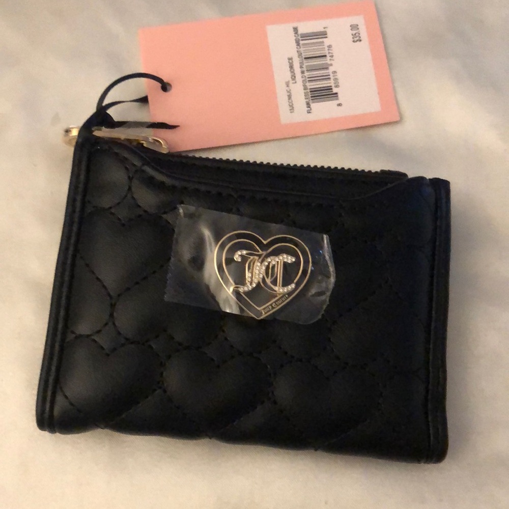 Juicy Couture Liquorice Flawless Bifold Wallet With Pullout Card Case NWT